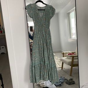 Mint floral maxi dress